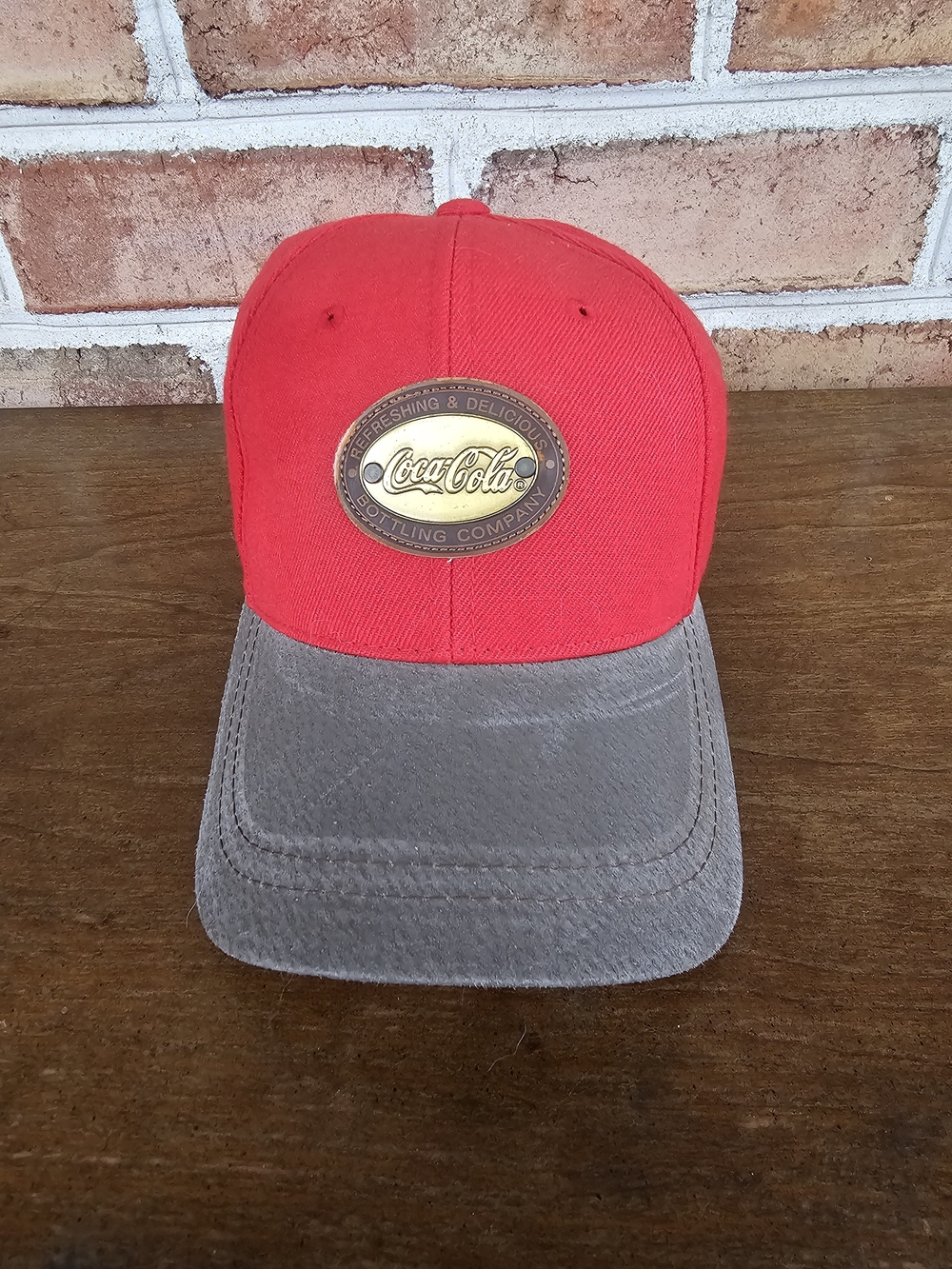 Coca-Cola Red and Gray Two-Tone Baseball Cap